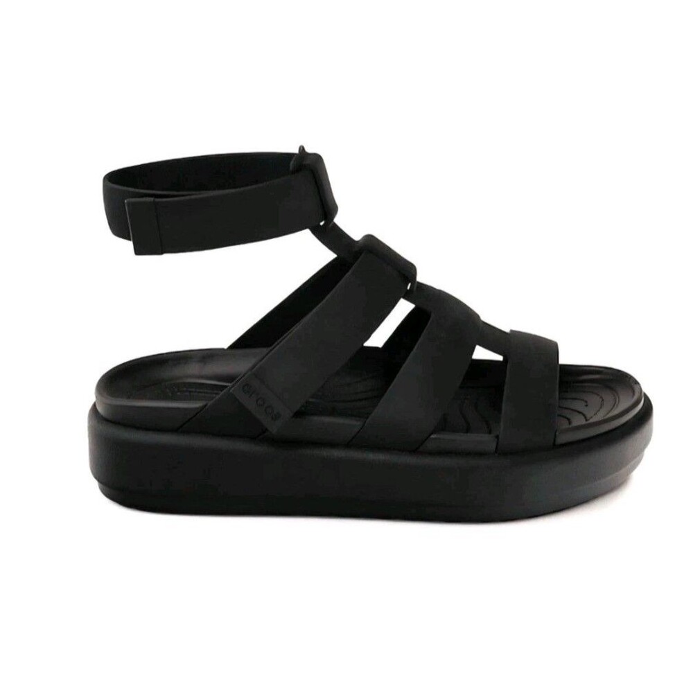 Crocs Brooklyn Luxe Gladiator Sandals Black sz 8
